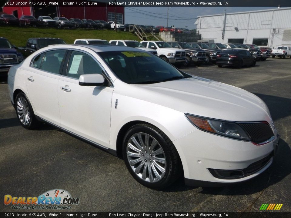 2013 Lincoln MKS AWD White Platinum / Light Dune Photo #7