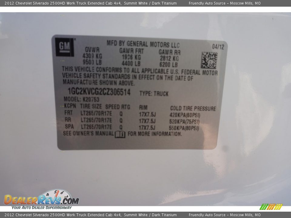 2012 Chevrolet Silverado 2500HD Work Truck Extended Cab 4x4 Summit White / Dark Titanium Photo #32