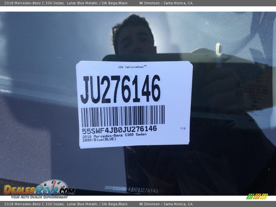 2018 Mercedes-Benz C 300 Sedan Lunar Blue Metallic / Silk Beige/Black Photo #11