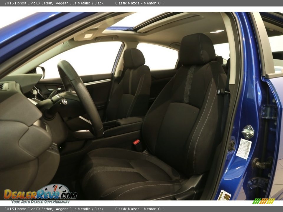 2016 Honda Civic EX Sedan Aegean Blue Metallic / Black Photo #5