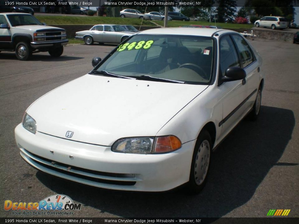1995 Honda Civic LX Sedan Frost White / Beige Photo #1