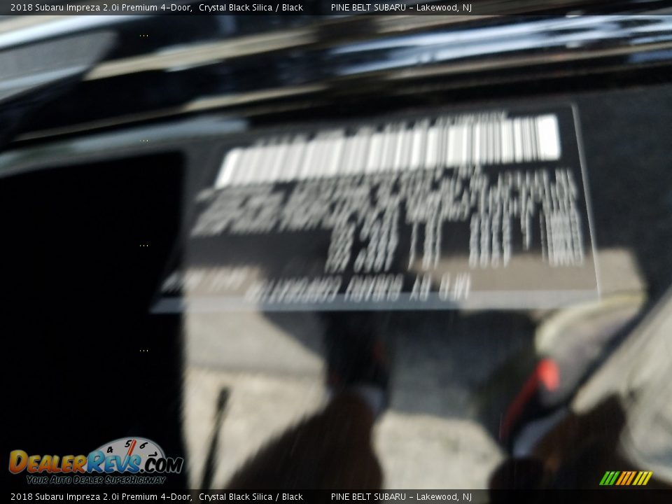 2018 Subaru Impreza 2.0i Premium 4-Door Crystal Black Silica / Black Photo #9