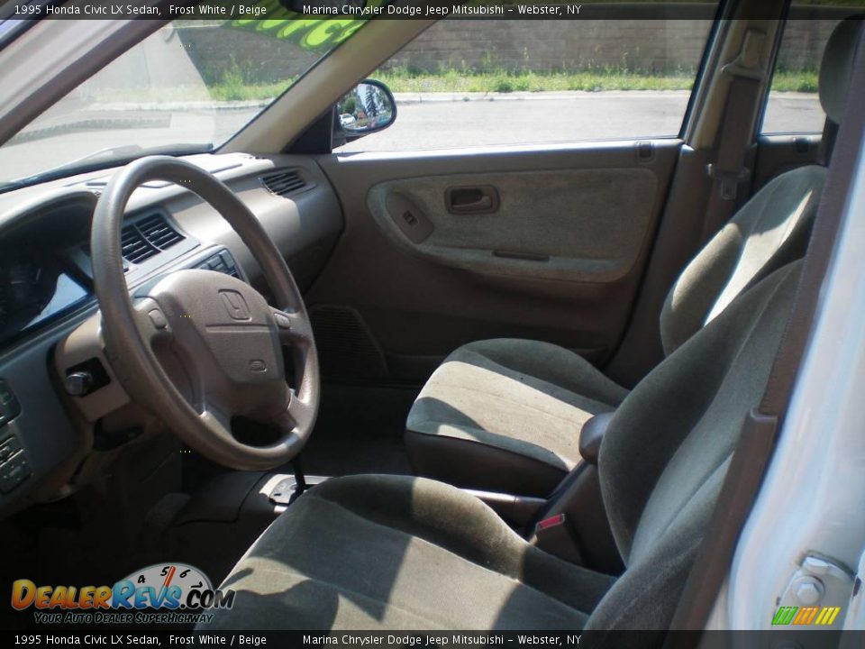 1995 Honda Civic LX Sedan Frost White / Beige Photo #2