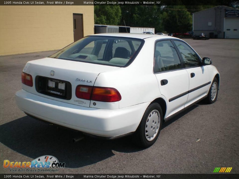 1995 Honda Civic LX Sedan Frost White / Beige Photo #10