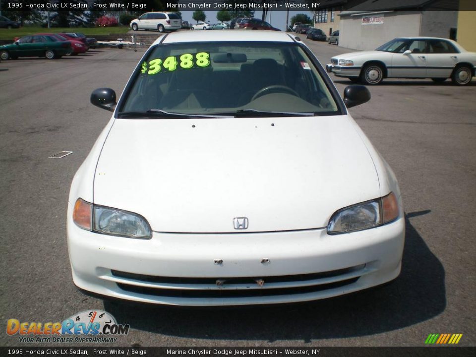 1995 Honda Civic LX Sedan Frost White / Beige Photo #13