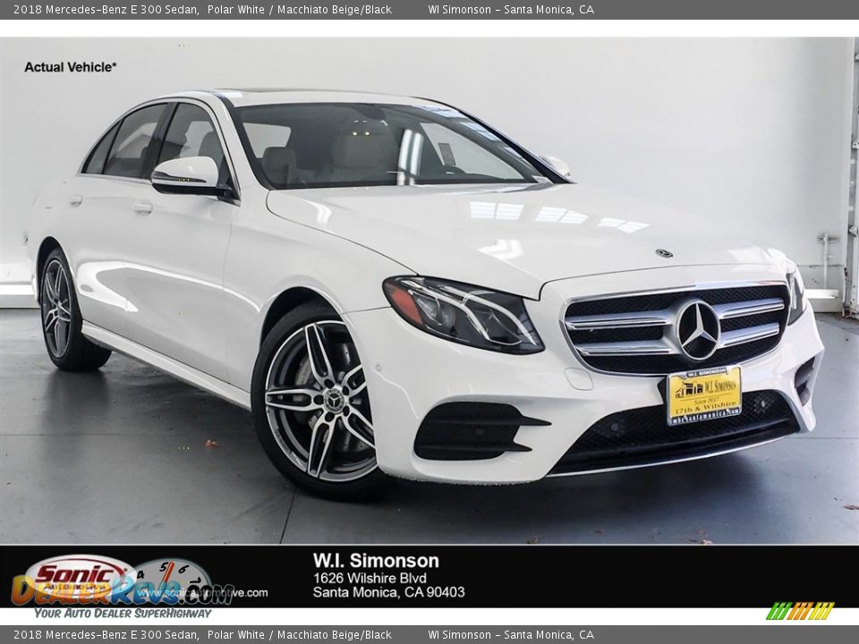 2018 Mercedes-Benz E 300 Sedan Polar White / Macchiato Beige/Black Photo #1