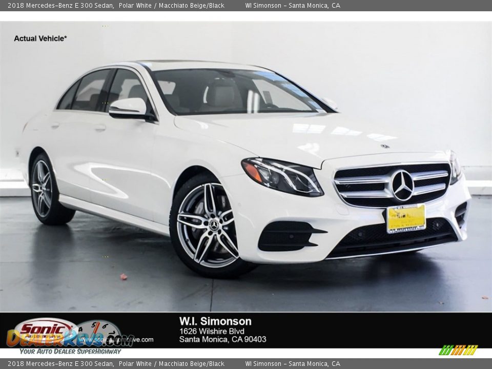 2018 Mercedes-Benz E 300 Sedan Polar White / Macchiato Beige/Black Photo #1