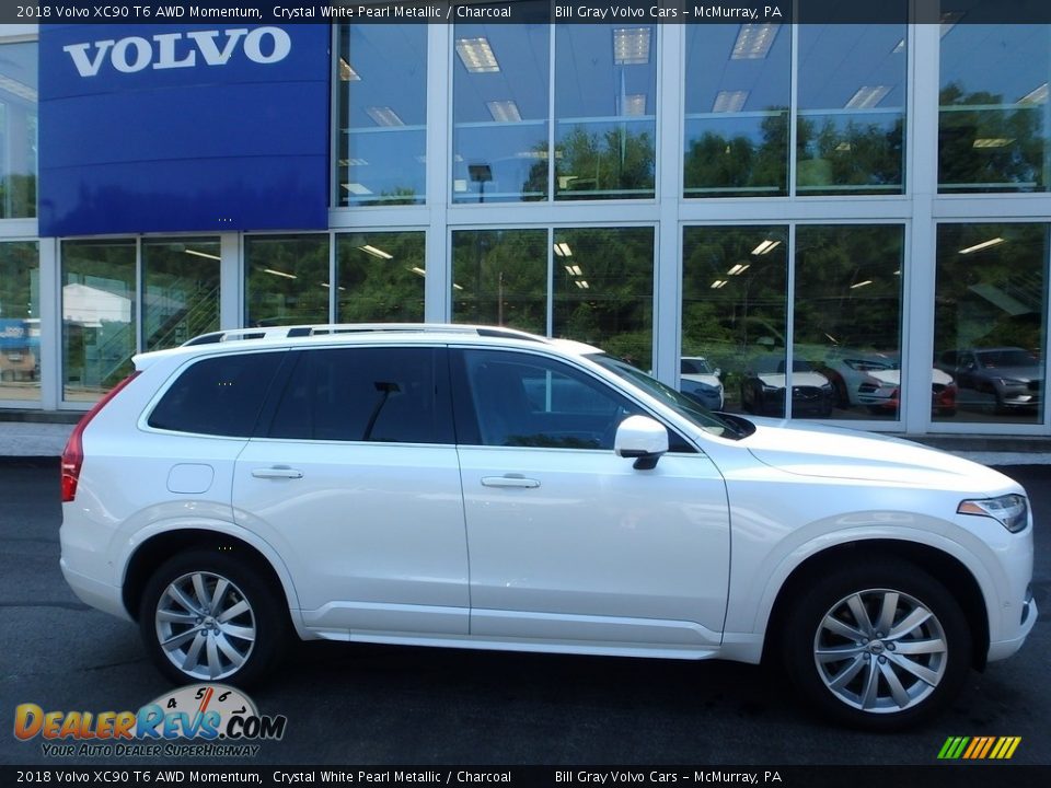 2018 Volvo XC90 T6 AWD Momentum Crystal White Pearl Metallic / Charcoal Photo #2