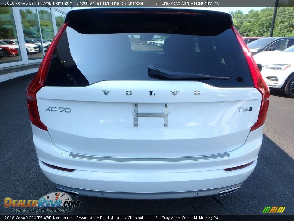 2018 Volvo XC90 T6 AWD Momentum Crystal White Pearl Metallic / Charcoal Photo #4