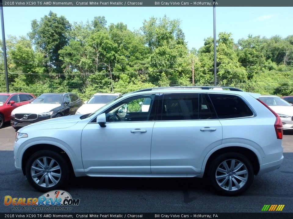 2018 Volvo XC90 T6 AWD Momentum Crystal White Pearl Metallic / Charcoal Photo #7