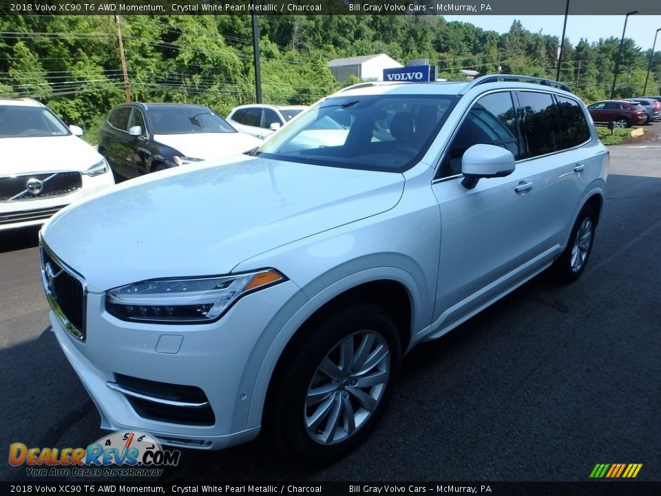 2018 Volvo XC90 T6 AWD Momentum Crystal White Pearl Metallic / Charcoal Photo #8