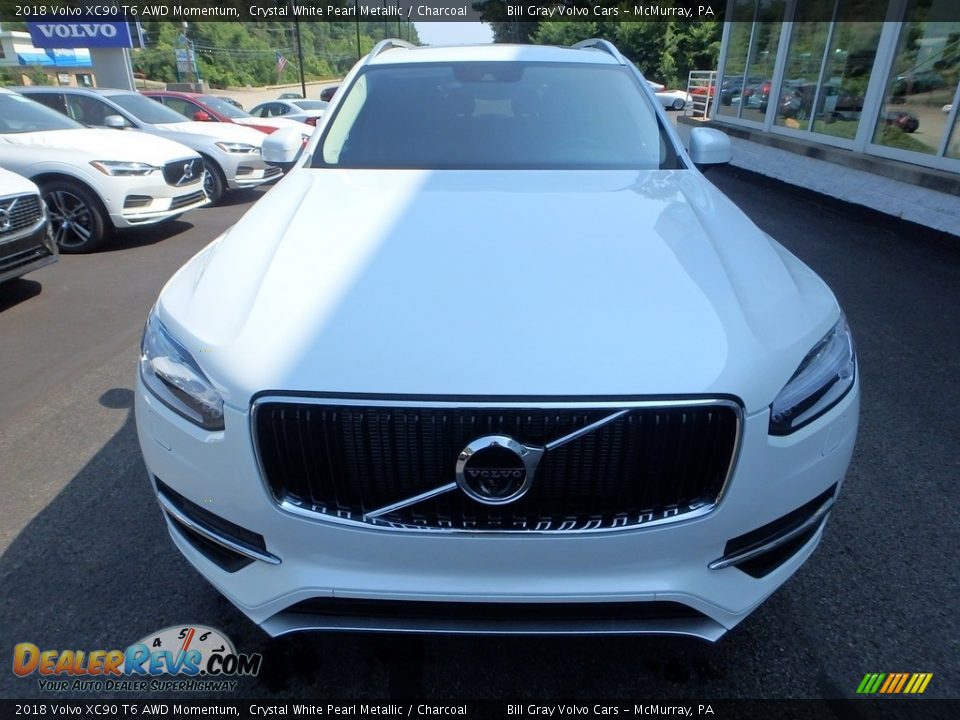 2018 Volvo XC90 T6 AWD Momentum Crystal White Pearl Metallic / Charcoal Photo #9
