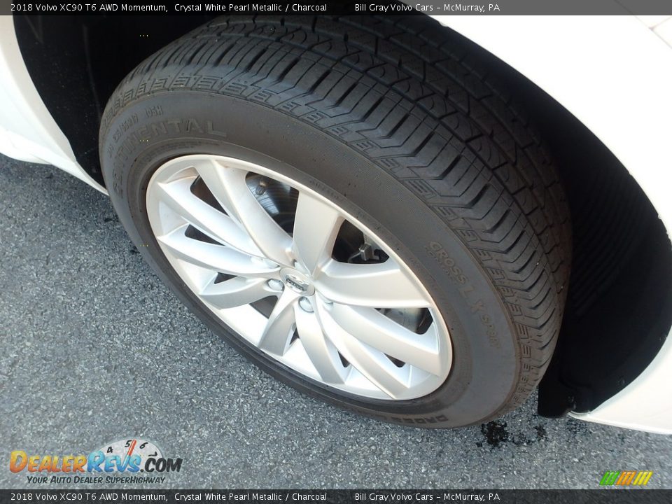2018 Volvo XC90 T6 AWD Momentum Crystal White Pearl Metallic / Charcoal Photo #10