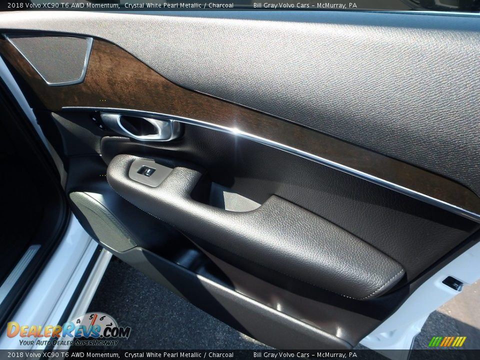 2018 Volvo XC90 T6 AWD Momentum Crystal White Pearl Metallic / Charcoal Photo #13