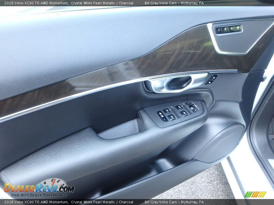 2018 Volvo XC90 T6 AWD Momentum Crystal White Pearl Metallic / Charcoal Photo #19