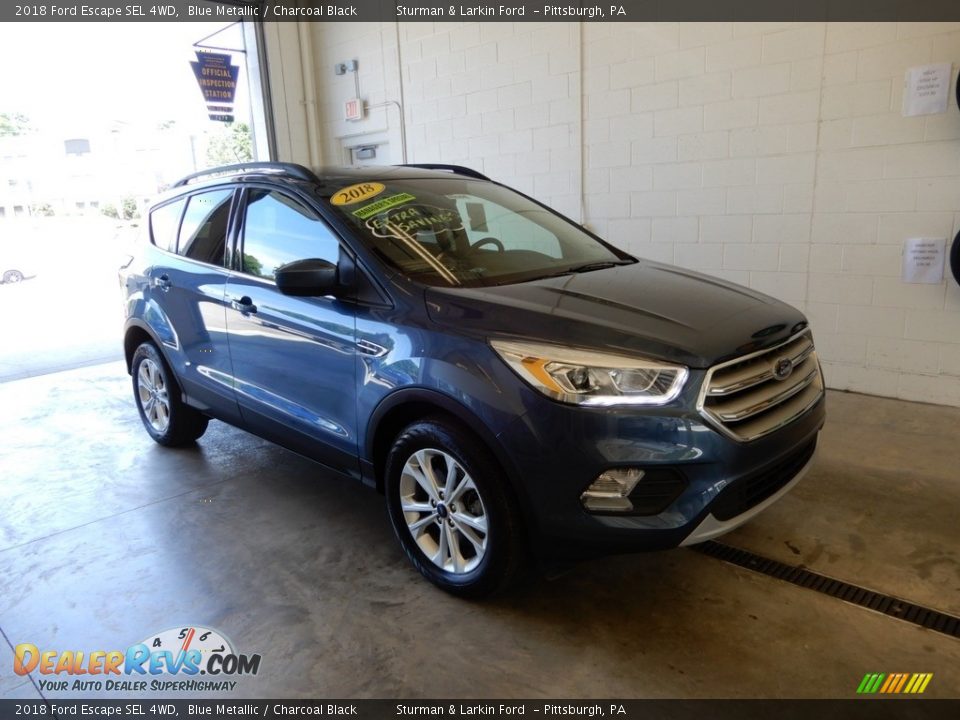 2018 Ford Escape SEL 4WD Blue Metallic / Charcoal Black Photo #1