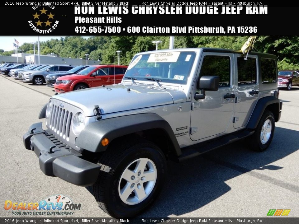 2016 Jeep Wrangler Unlimited Sport 4x4 Billet Silver Metallic / Black Photo #1
