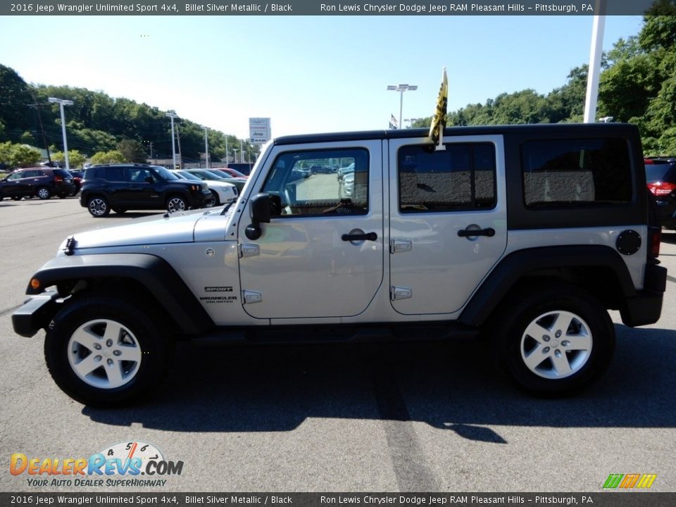 2016 Jeep Wrangler Unlimited Sport 4x4 Billet Silver Metallic / Black Photo #2