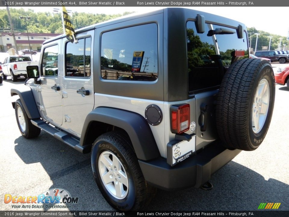 2016 Jeep Wrangler Unlimited Sport 4x4 Billet Silver Metallic / Black Photo #3