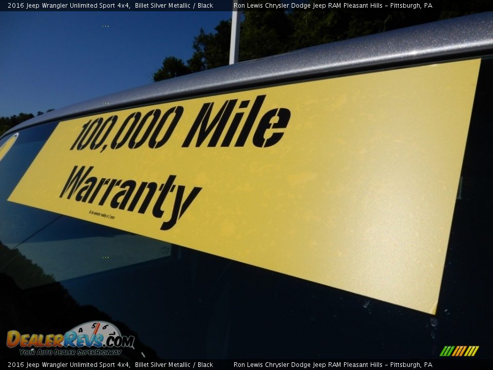 2016 Jeep Wrangler Unlimited Sport 4x4 Billet Silver Metallic / Black Photo #11