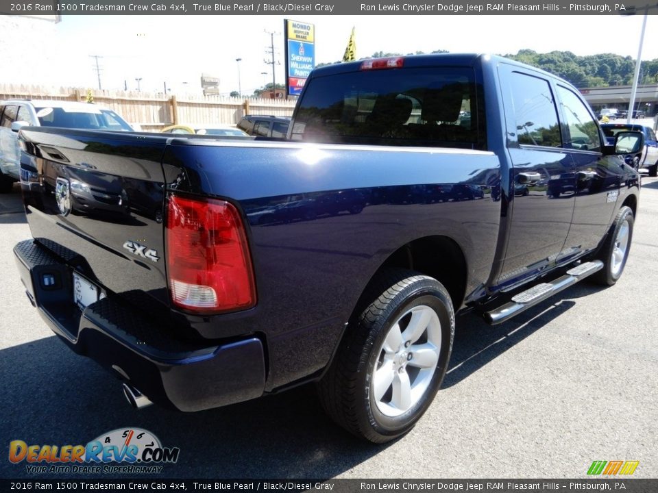 2016 Ram 1500 Tradesman Crew Cab 4x4 True Blue Pearl / Black/Diesel Gray Photo #5