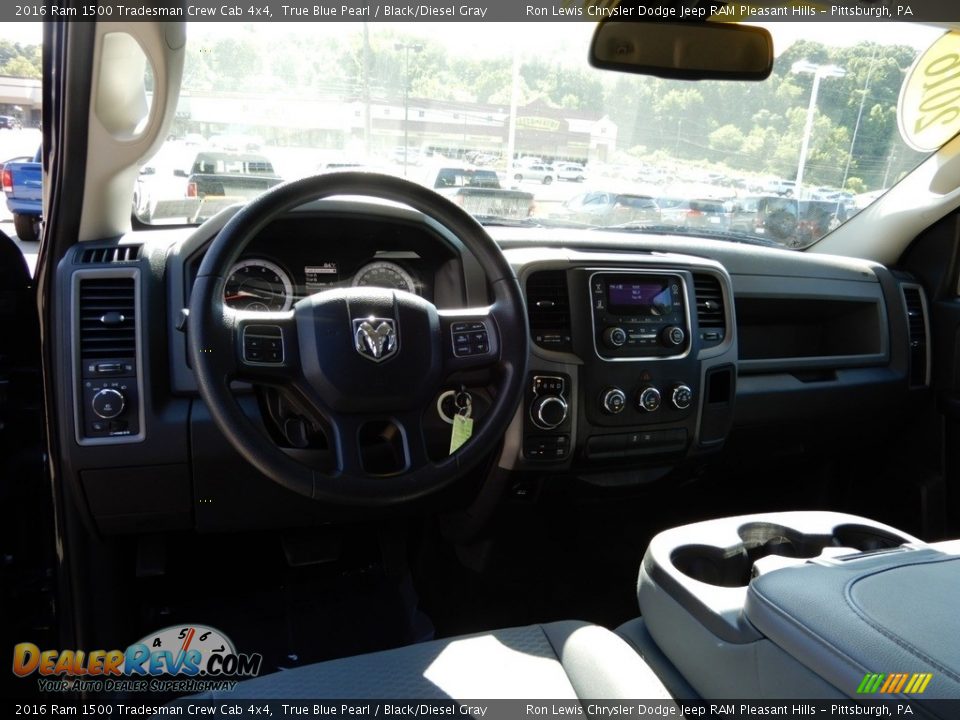 2016 Ram 1500 Tradesman Crew Cab 4x4 True Blue Pearl / Black/Diesel Gray Photo #14