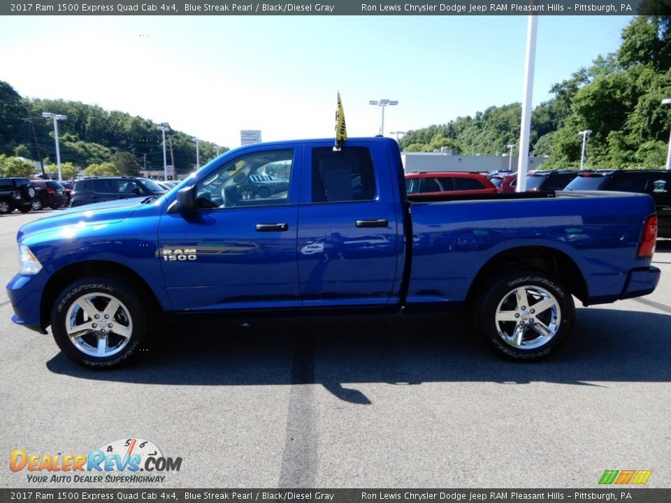 2017 Ram 1500 Express Quad Cab 4x4 Blue Streak Pearl / Black/Diesel Gray Photo #2