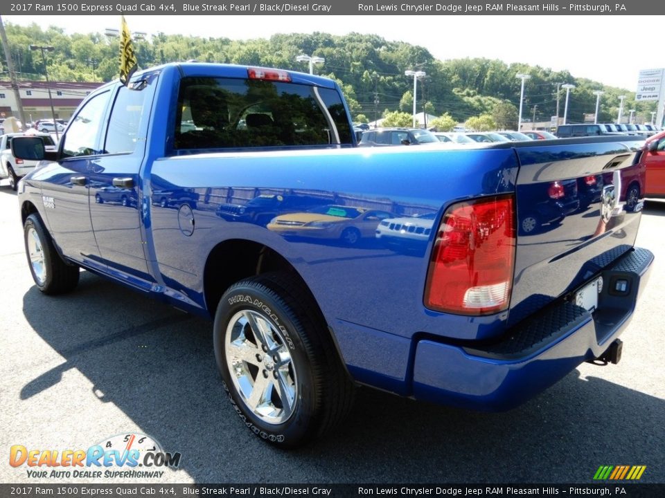 2017 Ram 1500 Express Quad Cab 4x4 Blue Streak Pearl / Black/Diesel Gray Photo #3