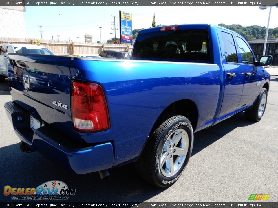 2017 Ram 1500 Express Quad Cab 4x4 Blue Streak Pearl / Black/Diesel Gray Photo #5