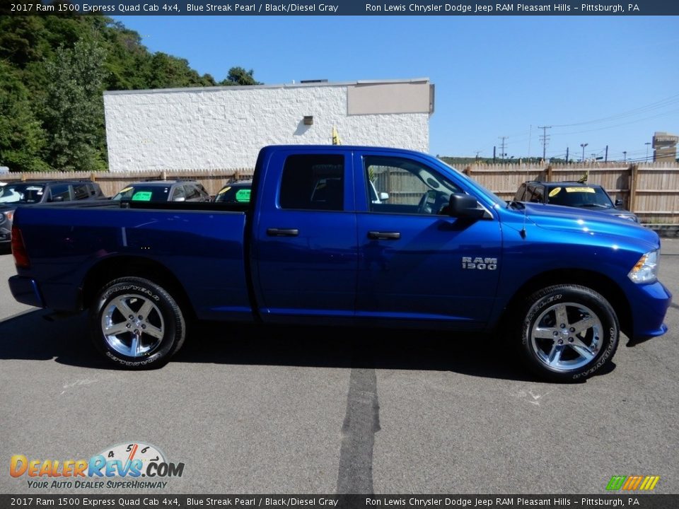 2017 Ram 1500 Express Quad Cab 4x4 Blue Streak Pearl / Black/Diesel Gray Photo #6