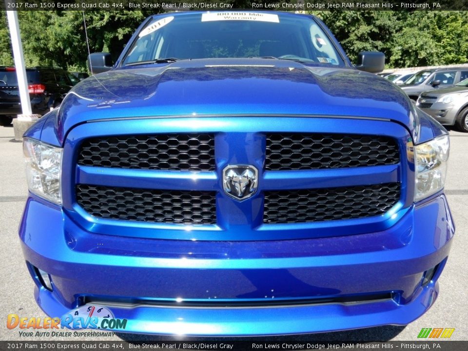 2017 Ram 1500 Express Quad Cab 4x4 Blue Streak Pearl / Black/Diesel Gray Photo #8
