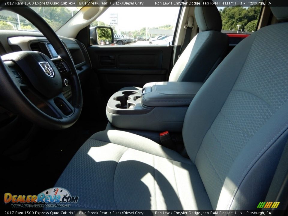 2017 Ram 1500 Express Quad Cab 4x4 Blue Streak Pearl / Black/Diesel Gray Photo #11