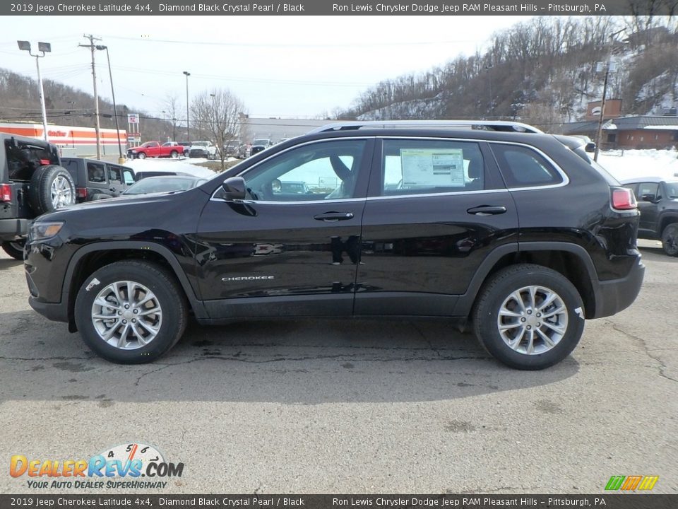 2019 Jeep Cherokee Latitude 4x4 Diamond Black Crystal Pearl / Black Photo #2