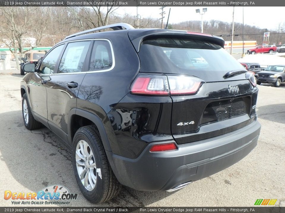 2019 Jeep Cherokee Latitude 4x4 Diamond Black Crystal Pearl / Black Photo #3