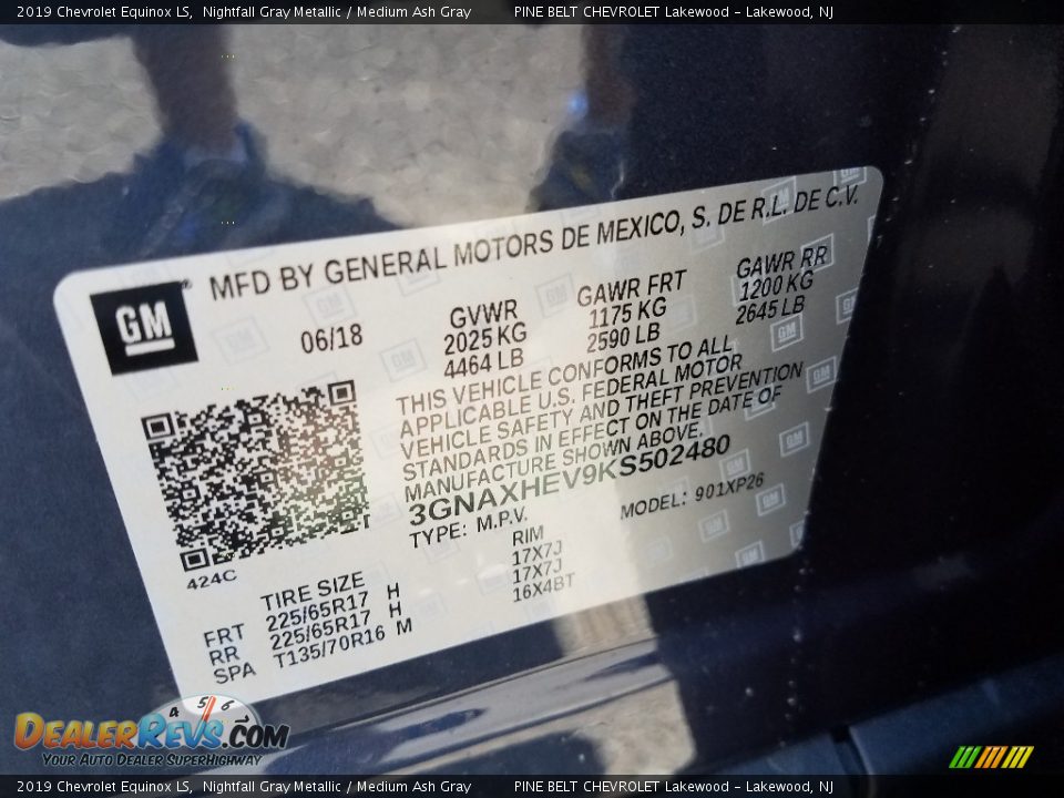 2019 Chevrolet Equinox LS Nightfall Gray Metallic / Medium Ash Gray Photo #10