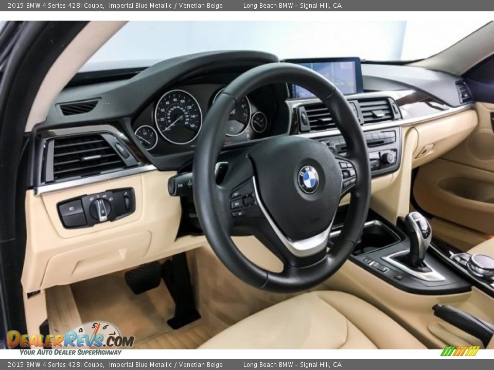 2015 BMW 4 Series 428i Coupe Imperial Blue Metallic / Venetian Beige Photo #20