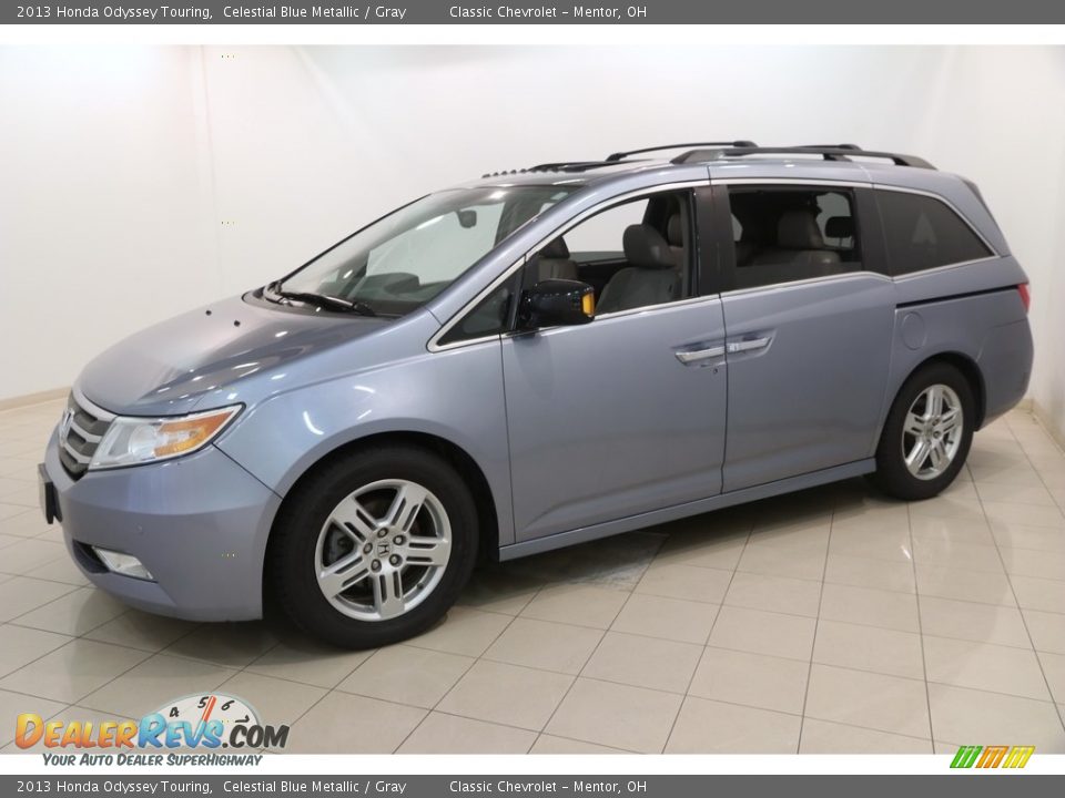 2013 Honda Odyssey Touring Celestial Blue Metallic / Gray Photo #3