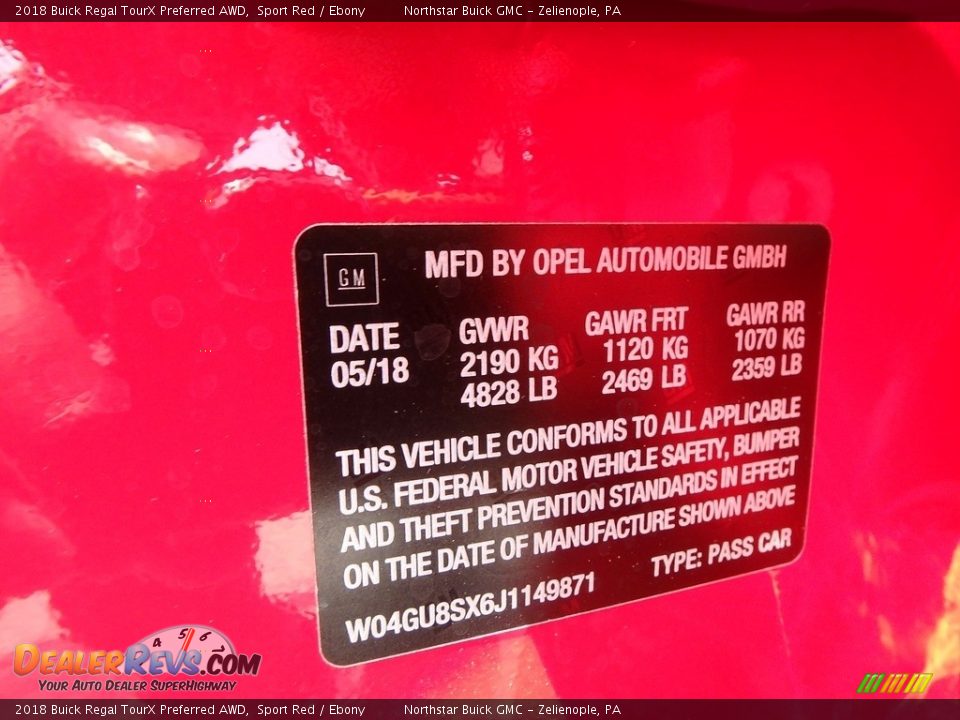 2018 Buick Regal TourX Preferred AWD Sport Red / Ebony Photo #15