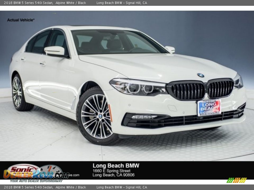2018 BMW 5 Series 540i Sedan Alpine White / Black Photo #1
