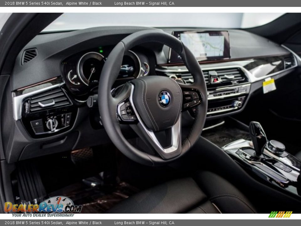 2018 BMW 5 Series 540i Sedan Alpine White / Black Photo #6