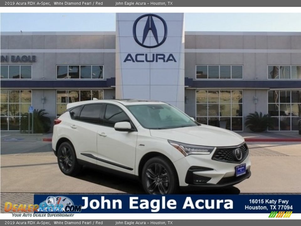 2019 Acura RDX A-Spec White Diamond Pearl / Red Photo #1