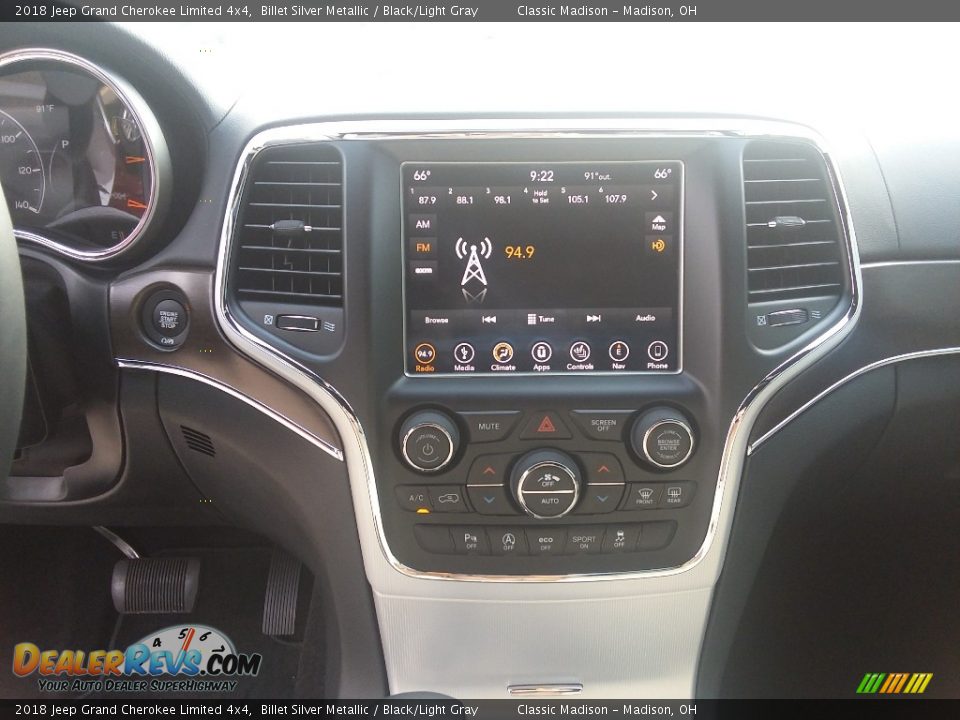 2018 Jeep Grand Cherokee Limited 4x4 Billet Silver Metallic / Black/Light Gray Photo #8