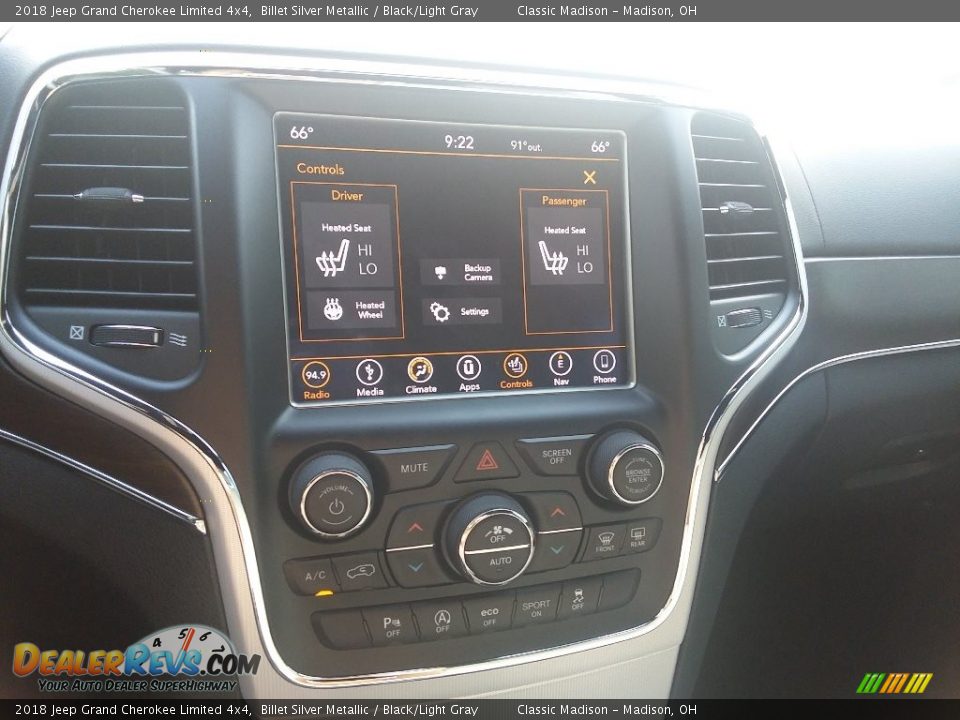 2018 Jeep Grand Cherokee Limited 4x4 Billet Silver Metallic / Black/Light Gray Photo #10