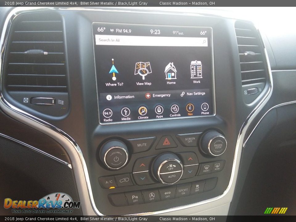 2018 Jeep Grand Cherokee Limited 4x4 Billet Silver Metallic / Black/Light Gray Photo #11