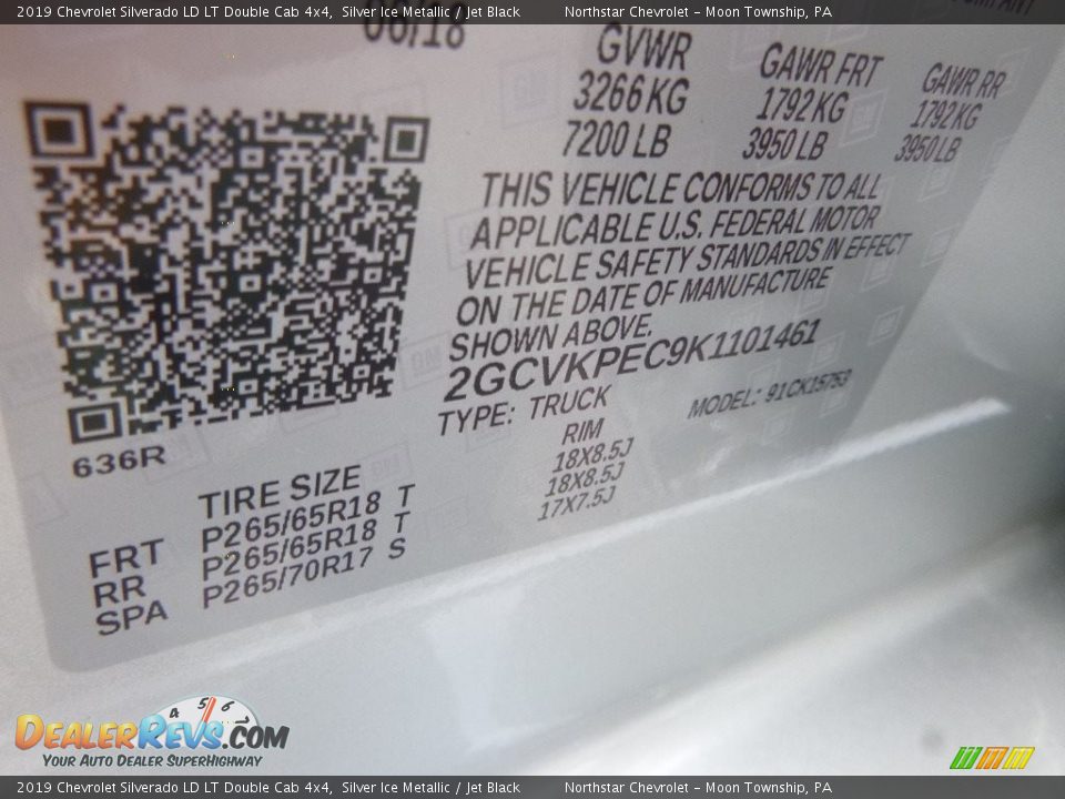2019 Chevrolet Silverado LD LT Double Cab 4x4 Silver Ice Metallic / Jet Black Photo #16