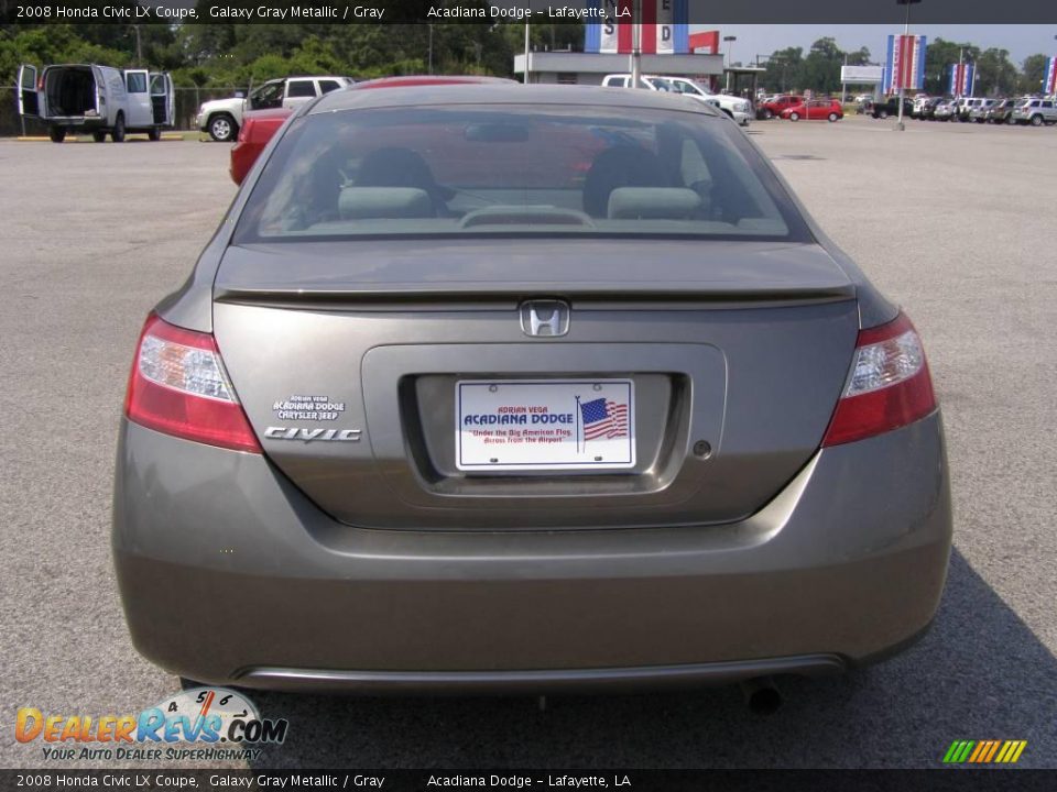 2008 Honda Civic LX Coupe Galaxy Gray Metallic / Gray Photo #4