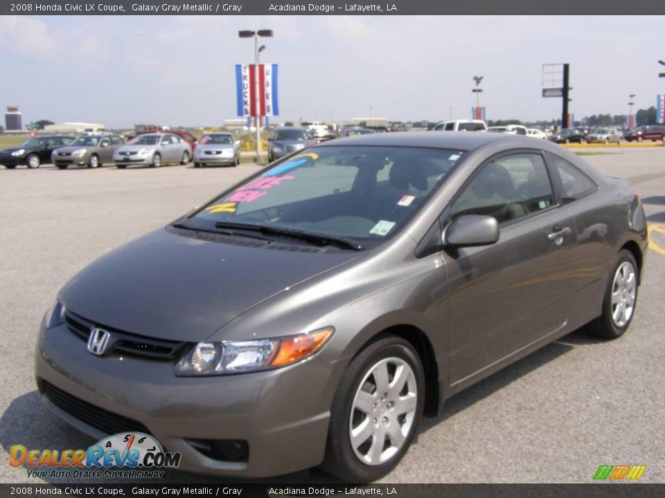 2008 Honda Civic LX Coupe Galaxy Gray Metallic / Gray Photo #7
