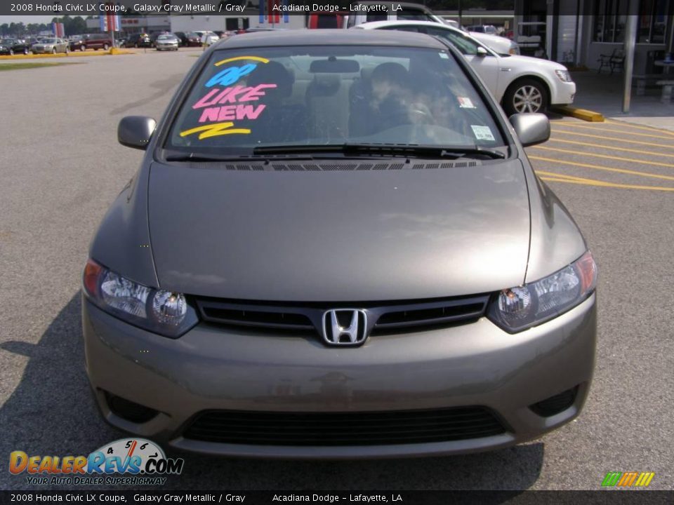 2008 Honda Civic LX Coupe Galaxy Gray Metallic / Gray Photo #8