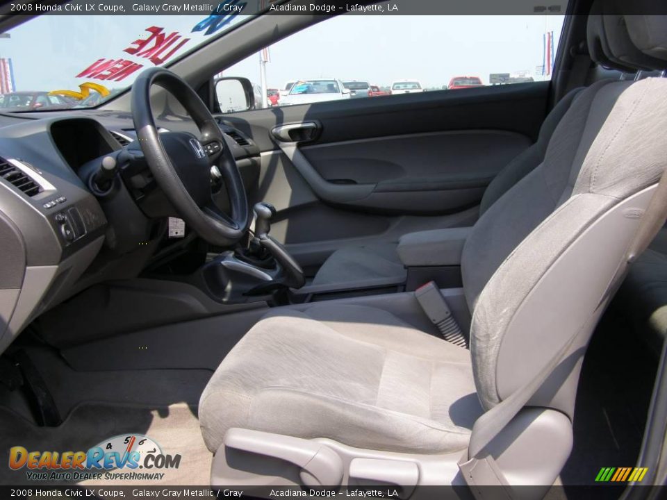 2008 Honda Civic LX Coupe Galaxy Gray Metallic / Gray Photo #9