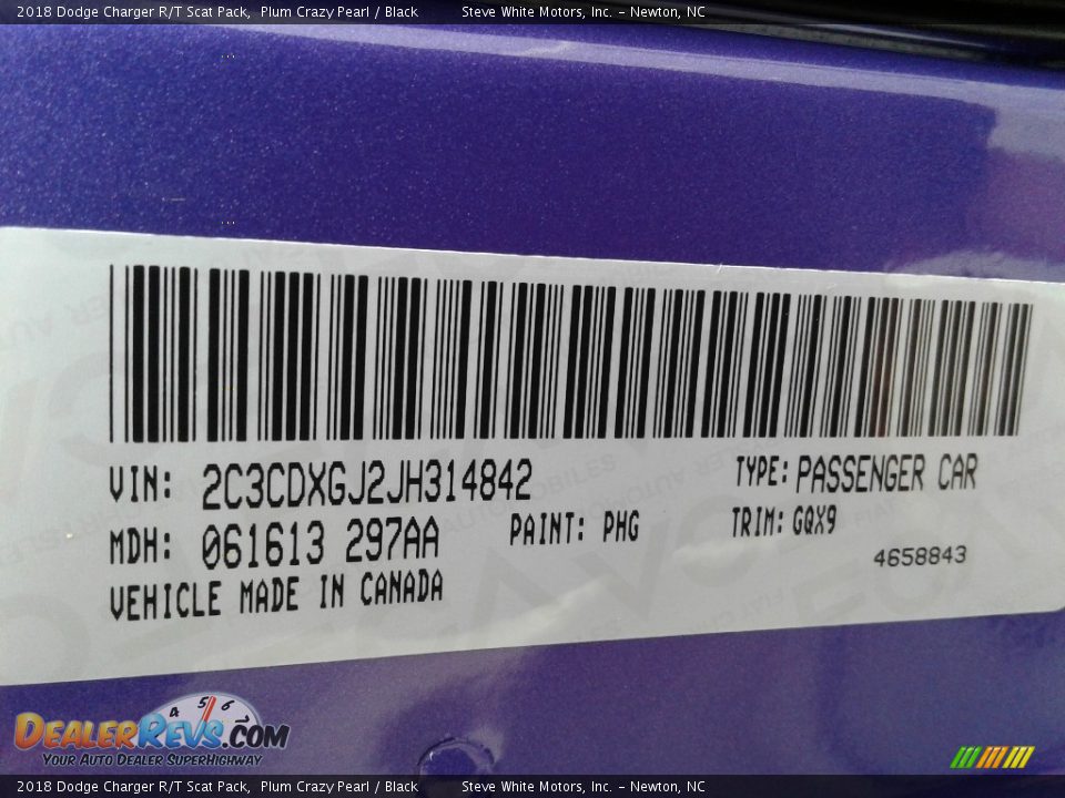 2018 Dodge Charger R/T Scat Pack Plum Crazy Pearl / Black Photo #31